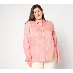 BEAUTIFUL by Lawrence Zarian Petite Printed Button Front Tunic