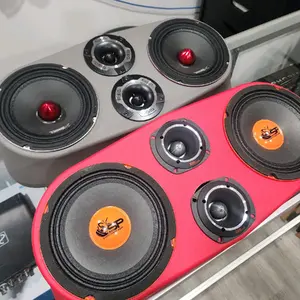 Universal 19” Sound Bar  Pod 2 x 6.5" Midrange & 2x Tweeter  (wood and fabric ) LEER PRIMERO  cut out 5.81 NO INCLUYE BOCINAS , NO SPEAKERS INCLUDING