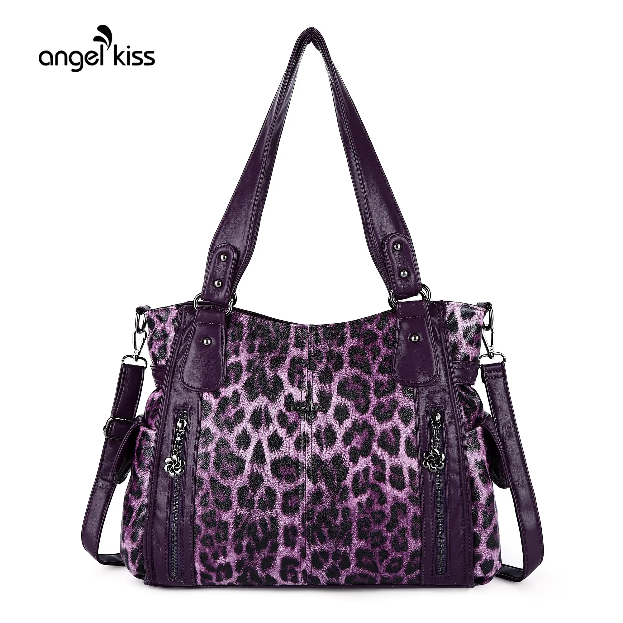 Angel Kiss Women's Vegan Leather Top(13.8" x 5.2" x 11.8") -Handle HoboTote Satchel - Fashionable Versatile Purse, Trendy Crossbody Bag, Multi-Compartment Everyday Bag for Daily Use, Angel Kiss Bag summerwins tiktokshopbacktoschool