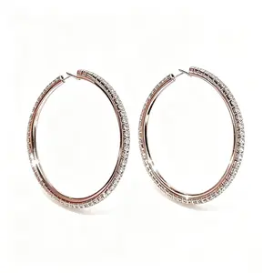 Women's Round Metal Hoop Earrings, Fashion Costume Jewelry Accessories