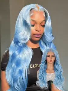 Lehanhair 24 Inch Glueless Long Wavy Synthetic Various Colors 4X6 Lace Wigs for Women, Gorgeous Fluffy Wigs without Bangs, Synthetic Wigs for Party, New Year Christmas Daily Use