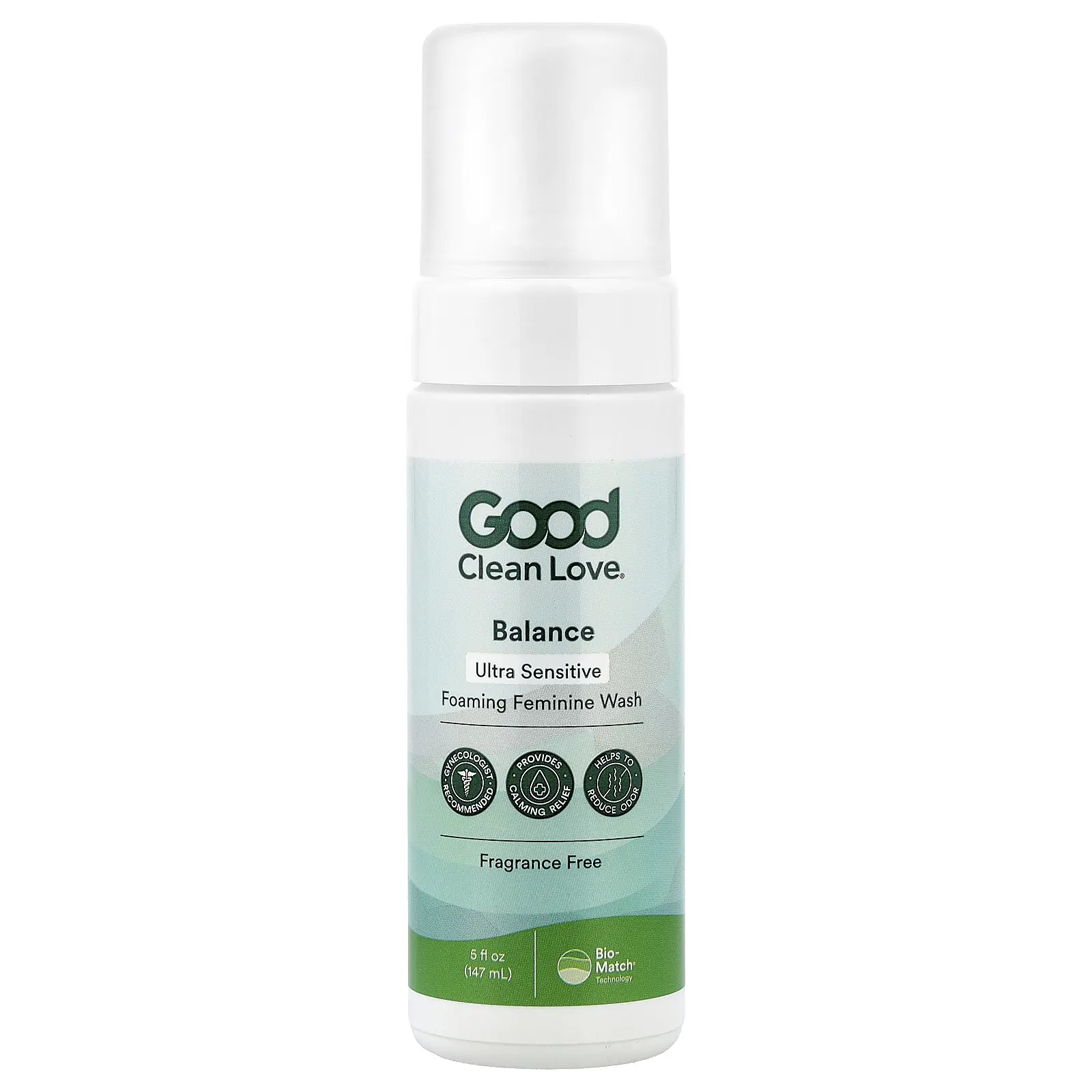 Good Clean Love Balance, Foaming Feminine Wash, Fragrance Free, 5 fl oz (147 ml)