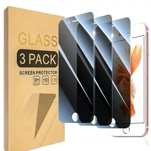 3-Pack Privacy Protective Screen Protector for iPhone 7 Plus/8 Plus, Anti-Spy Tempered Glass, 9h Hardness, Anti-Scratch, Bubble Free, Case Friendly, Smartphone