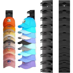 Hat Rack ，Hat Hook for Wall Hold Up to 20 Hats, Hat Organizer for Baseball Caps with Strong Adhesive or Nail Multilayer Cap Holder Wall-Mounted Hat Holder on Wall Closet Door and Bedroom Hat Hangers for Wall Decoration Hat Storage Ideas for Men