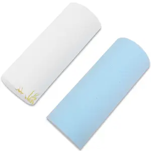 2Pcs Half Moon Bolster for Head, Knees,Ankle Support, Leg Elevation Cushion - Back, Lumbar, Neck Pain Relief,Semi Roll Gel Foam Pillow for Back and Side Sleepers -Chair Seat Pillow