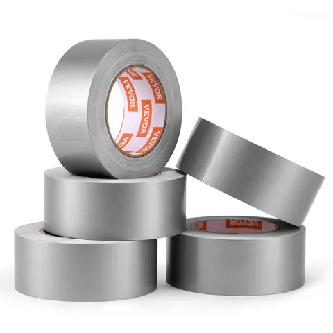 VEVOR 5-Pack Heavy-Duty Strong Hold Silver Tape, 2 in x 30 yds, Easy Tear, No Residue, Multi-Surface Better Adhesion, Waterproof, Heat-Resist Bond, All Seasons, for Industrial Repair (Indoor/Outdoor Use)
