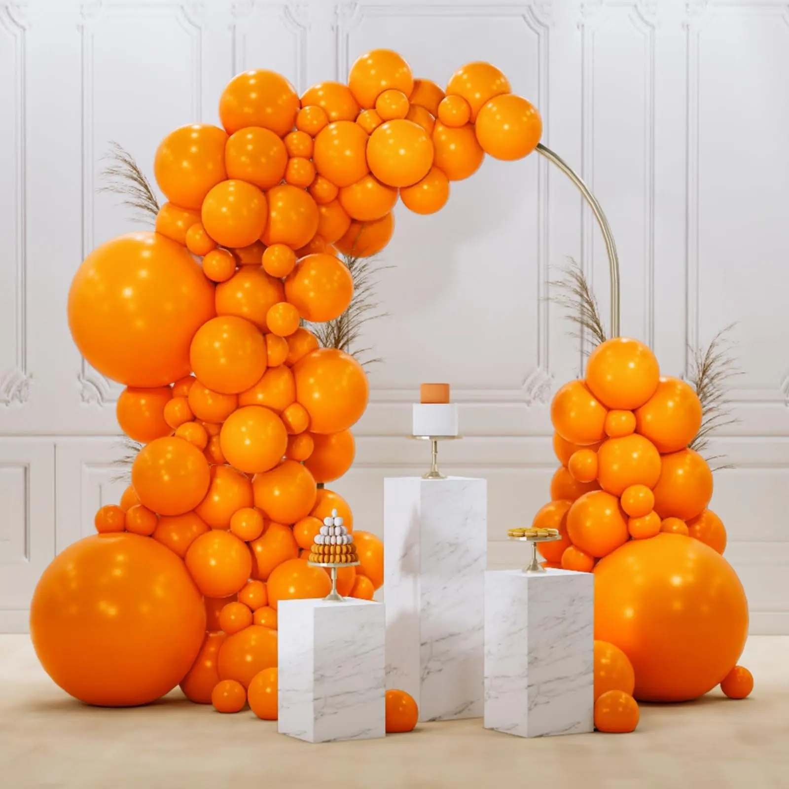 PartyWoo Orange Balloons 128pcs Different Sizes of 18 12 10 5 Inch Matte Fall Balloon Arch Kit Garland for Thanksgiving Halloween Little Cutie Baby Shower Birthday Party Decorations Orange-Y9, Balloon Arch Balloons, Birthday Theme Balloons