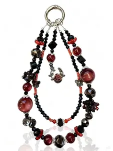 Colorful Alloy Butterfly Mobile Phone Pendant with Blue Beads and Crystal Accents for Stylish Accessory Use Smartphone Cellphone