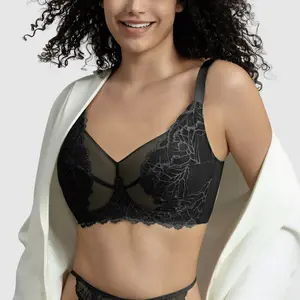 WMBras Plus size women's ultra-thin bra designed to make the bust appear smaller full coverage cups gathers side tissue prevents sagging
