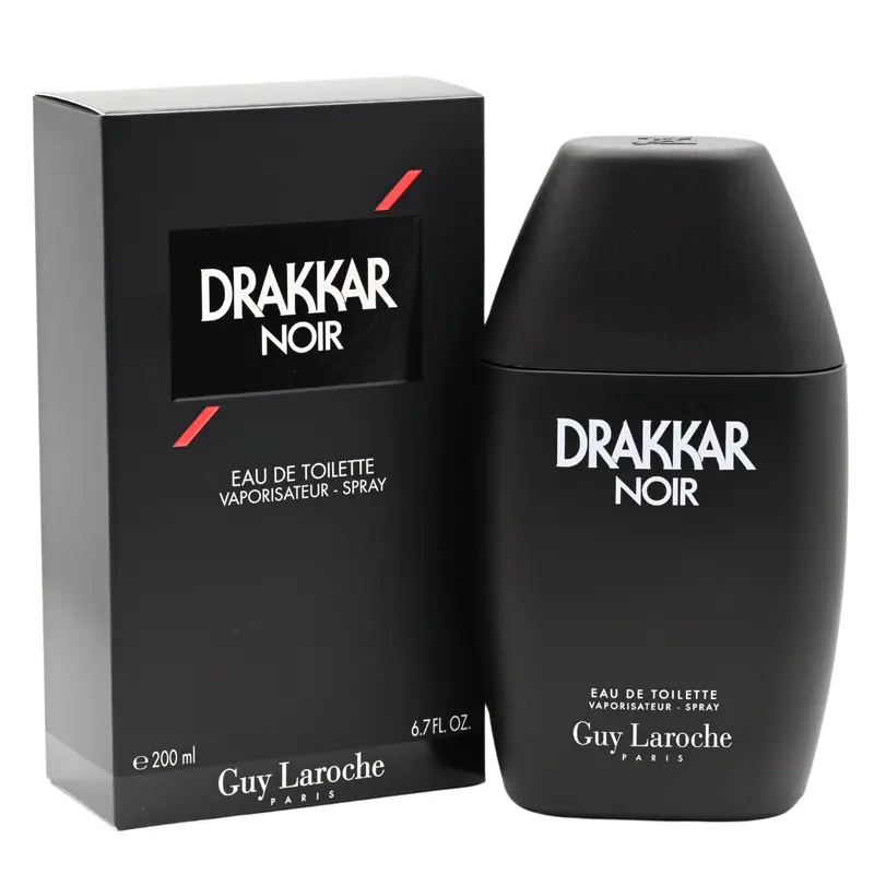 Guy Laroche Drakkar Noir Men's Cologne, 6.7 fl oz Masculine EDT-EDP Spray, Aromatic Citrusy Fougère Perfume, Citrus-Woody-Spicy Scent with Lemon, Peppermint, Rosemary, Amber, Cedarwood, Herbal, Jasmine, Lavender, Musk Notes, Daily Wear, New in Box
