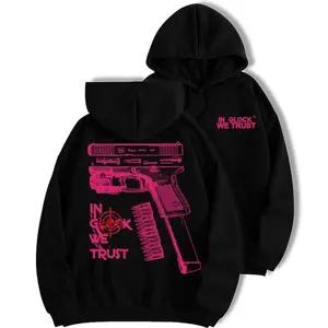 BelleHeaven  IN GLOCK WE TRUST HOODIE,Design Glock Pink hunting Hoodie Full Color ,for men and women,Gift Hunting Hoodie Large-sized printed T-shirt