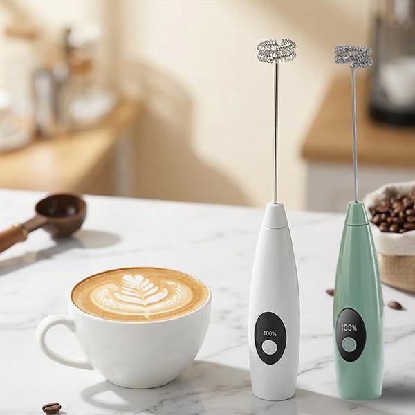 Rechargeable Milk Frother-Handheld Electric Coffee Mixer with 2 Color|Versatile Drink Mixer for Juices,Prebiotic Powders,Lattes,Cappuccinos,coffee mixer,Matcha&Eggs