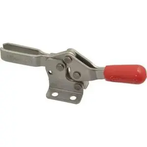Destaco 213-USS Manual Hold-Down Toggle Clamp - 150 lb Holding Capacity, Horizontal Handle, 60° Handle Movement, 90° Bar Opening, U-Bar, Flanged Base, Electro-Plated Zinc, Stainless Steel