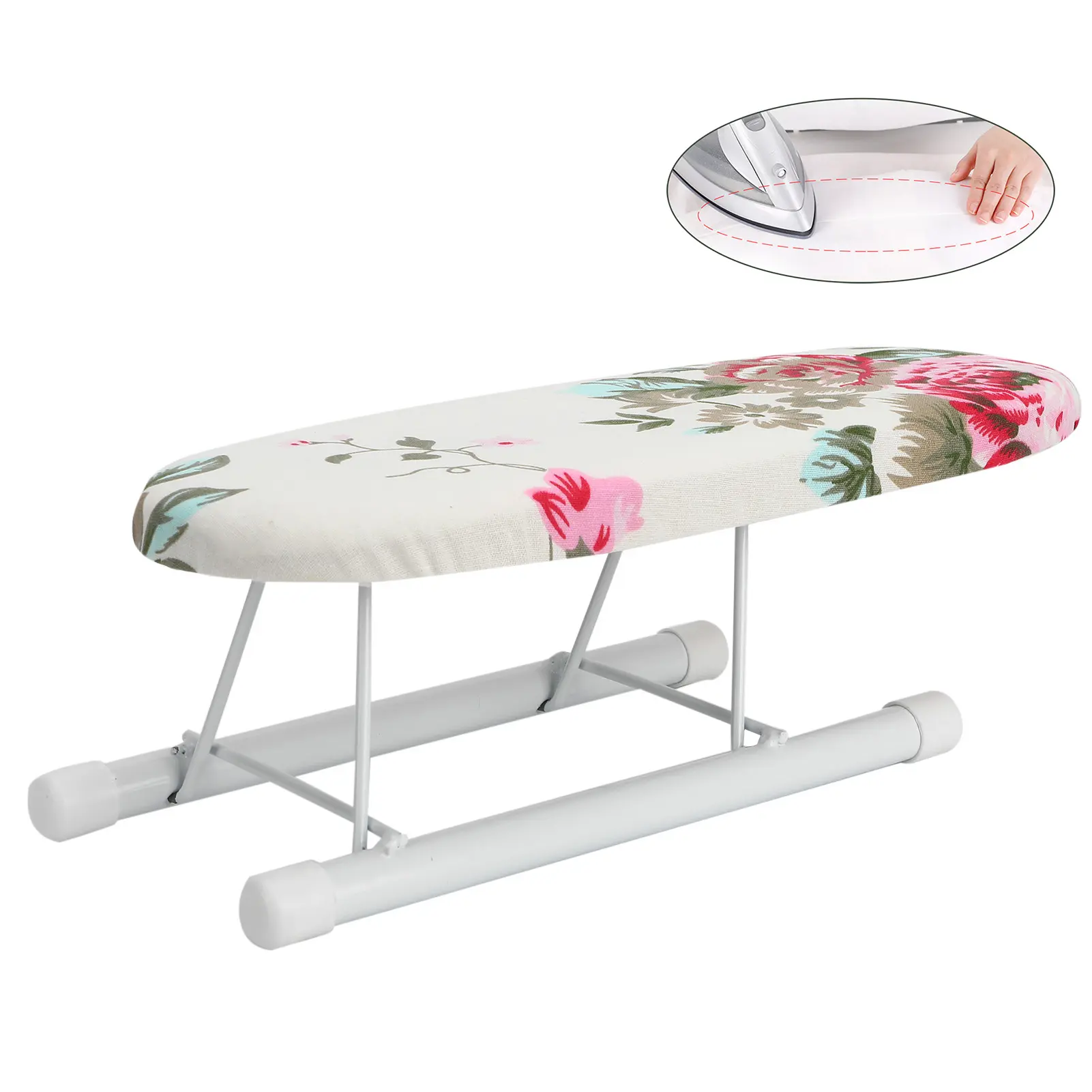 Tabletop Ironing Board, Mini Foldable Portable Iron Board with Stand, Space Saving Travel Ironing Board for Home, Perfect for Ironing Collars, Cuffs, Sewing Projects, and Small Garments, Dorm Office Essential