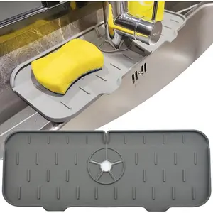 1/2pcs Kitchen Faucet Absorbent Mat Sink Splash Guard Silicone Drainage Drying Pad Countertop Protection