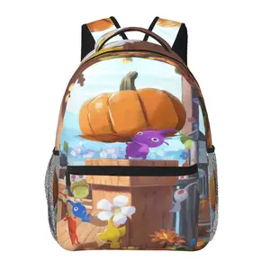 Large-capacity Pikmin school backpack — casual daypack for outdoor sports and office; cartoon Pikmin merchandise laptop backpack/school bag for boys and girls, ideal as a gift