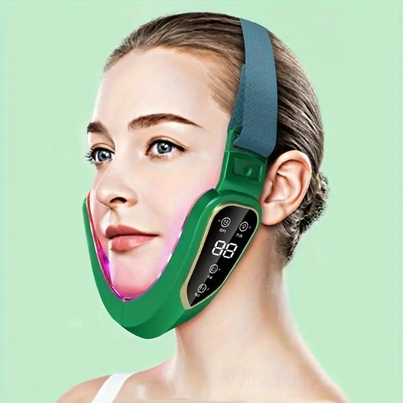 Electric Facial Massager V-Line Face Lifting Slimming Facial Contouring Vibrating Device, Home Beauty Tool, Lithium Button Cell Battery, New Condition, Facial Beauty Massagers, Jawline Contour Tool