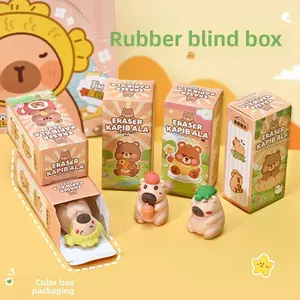 Blind box erasers shaped like adorable capybaras. Fun little gift for students or anyone who loves cute stationery