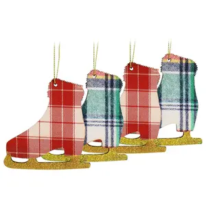 Martha Stewart Holiday Ice Skate Ornament 4 Piece Set