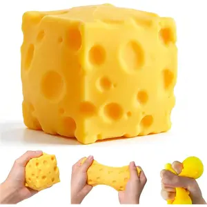 Cheese Squishy Cube - Yellow Squishy Cheese Block, Cream-Scented Cream Stick Soft Toy, Stress Relief Toy for Play, Ideal Gift for Occasions