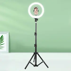 10 inch Ring Light with Tripod Stand & Phone Holder Tall 160cm/62.9", Large Professional Selfie Ring Lights for Phone, LED Standing Ringlight for Makeup, Video, Streaming, Youtube stick