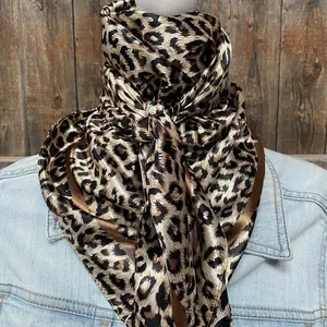 Rodeo Drive 35"x35" Tan Leopard Wild Rag