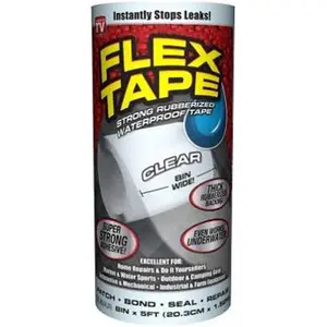 212 MAIN 240242 Rubberized Adhesive Flex Tape, 8 in. x 5 ft - Waterproofing, Leak Sealing Solution for DIY, Scrapbooking Projects
