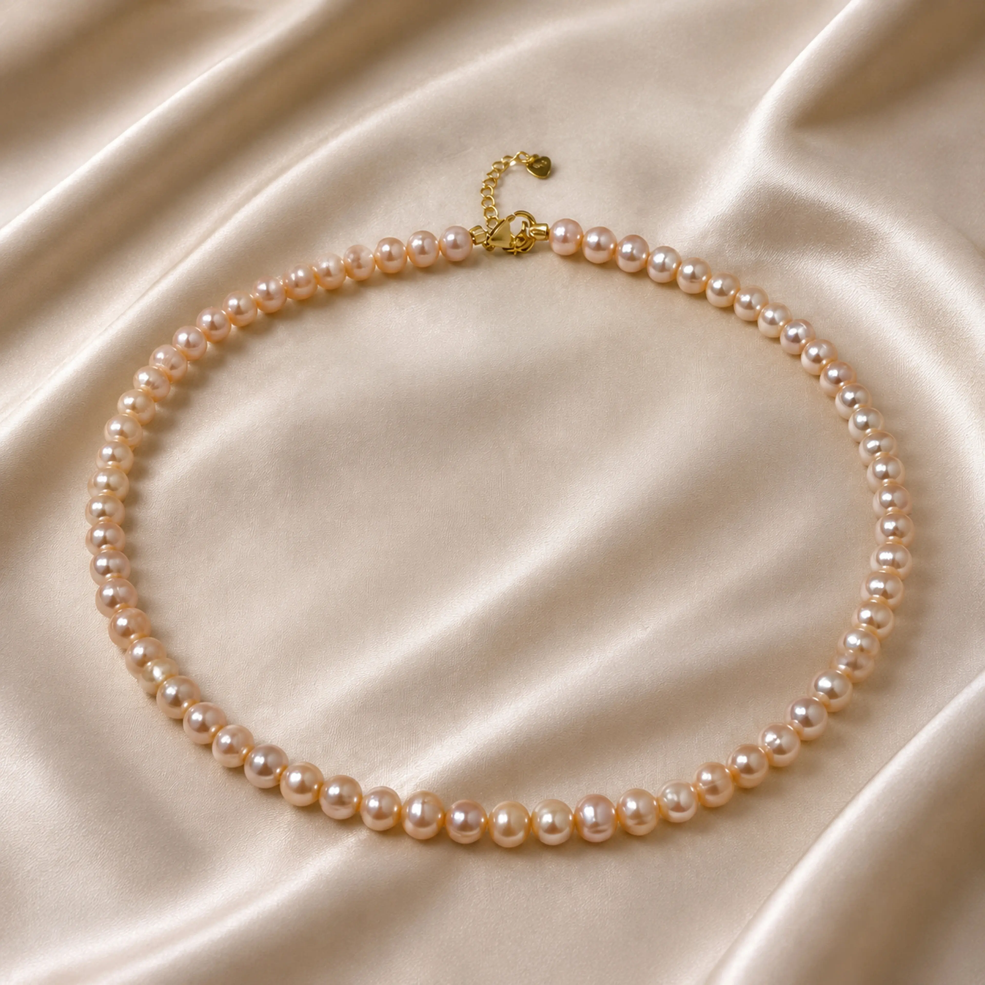 Trending!Creamy Gold REAL Pearl Necklace Natural Freshwater Rare Color Strand S925 Lobster Clasp Summer Vibe Beach Style Women's Fashion
