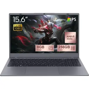 Laptop Computer, AMD 3020e Dual-Core Processor 8GB DDR4 RAM 256GB SSD 5000mAh Battery with Fast Charging 15.6” HD Display Dual-Band WiFi Numeric Keyboard Webcam Your Slim Workhorse