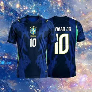 2026 Brazil National Home And Away Yellow And Blue Neymar Vini Raphinha Short Sleeve Soccer Jersey Fans Version