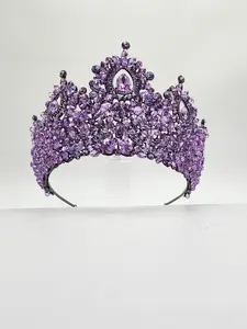 Lilac or Clear Zirconia Crown MF2026 Corona  with Elegant Design in Lilac or Clear Color