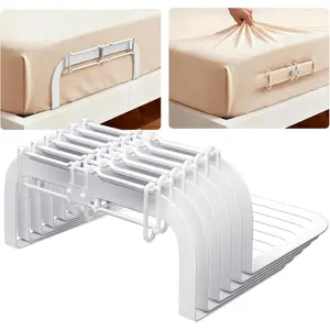 Reinforced Sheet Holder, 6Pcs Side Bed Sheet Holders Firm & Tight - Fit All Mattress Sizes, Easy Installation (White)