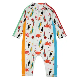 Sunsuit - Long Sleeve Romper Swimsuit | "Tropical Birds"