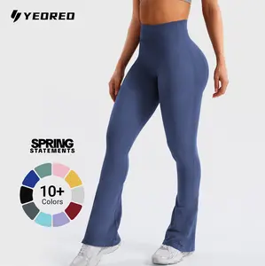 YEOREO Mini Flare Leggings Womens Workout Butt Lifting Legging Hidden Scrunch Seamless Impact Lilliean Yoga Pants