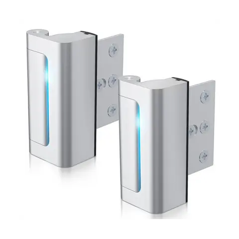 2 Pack Aluminium Alloy U Door Reinforcement Locks 3 Inch Security Door Locks for Added Safety and inward swinging door, Enhance Home Security