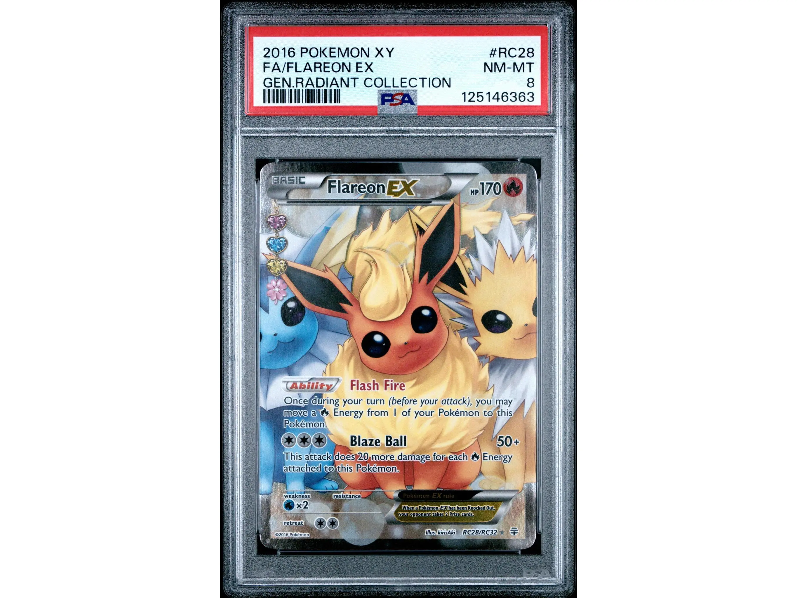 2016 Pokemon XY Generations Radiant Collection Flareon Ex #RC28 PSA 8