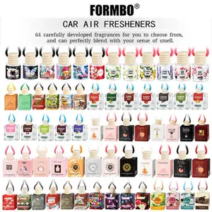 Car Hanging Glass Bottle, 8m/l Liquid Perfume Bottle, Empty Spray Bottles for Air Freshener Decoration, Car Diffuser with Wood Cap and Hanging Rope, Car Fragrance