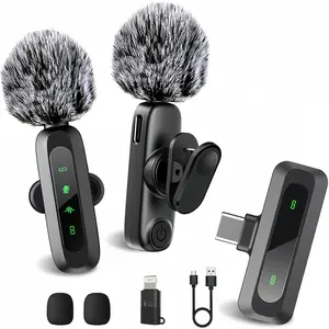 Wireless Mini Microphone for iPhone 15/16, iPad, Android, USB-C Lapel Mic with 360° Omnidirectional Sound, 14H Battery Life, Noise Reduction, Portable for Video Recording, Vlog, Tiktok, YouTube