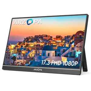 ARZOPA Portable Monitor 17.3 Inch, 1080P FHD HDR IPS Kickstand Laptop Computer Monitor HDMI USB C External Screen with Dual Speakers for PC Mac Phone Xbox Switch PS5 -A1M