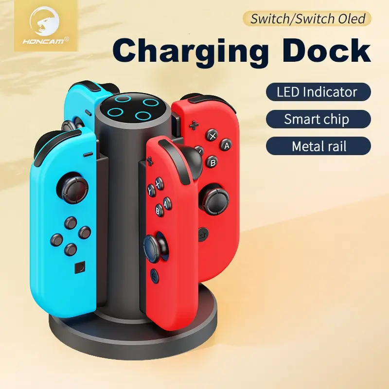 Switch Game Controller Charger Base, Compatible with Switch Controllers, Fast Charging Design, Efficient Recharge Solution, Switch Accessories