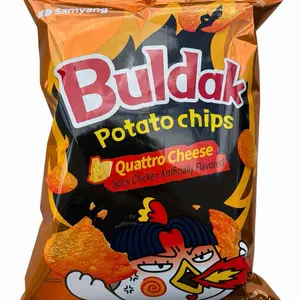Buldak Quattro Cheese Flavored Potato Chips - Crunchy & Savory Snack 4.23 oz