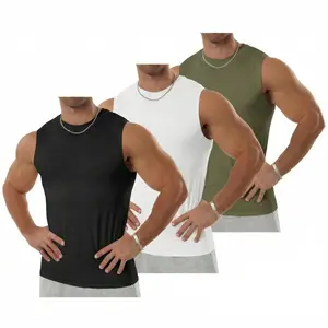 STREVATE Men’s Classic Tank Top, Compact Neckline Shoulder-Building Muscle Tank, Soft Stretch Sleeveless Shirt