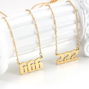 Fashion Number Necklace for Women Dainty Gold Plated Number Necklace Numerology Jewelry Gifts for Women