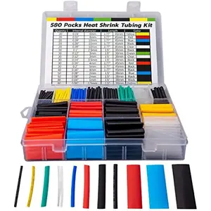 Heat Shrink Tubing Set, 580pcs/set 6 Colors 11 Sizes Electrical Insulation, Cable & Wire Repair Kit, Durable Storage Case Included