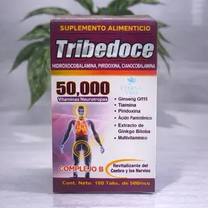 Tribedoce 50,000 Antioxidants Caja Morada Suplemento Alimenticio Complejo B 100 Tabs de 500mcg (Purple)