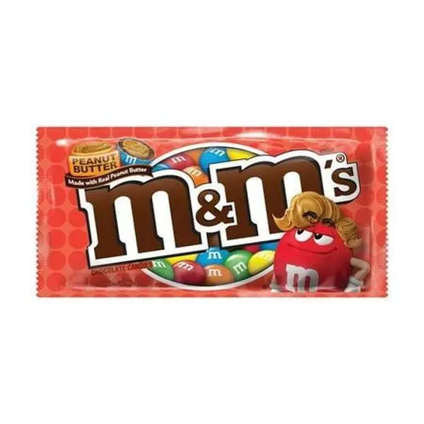 M&M's Peanut Butter Candies, 24-Count 1.63oz Sweet Snack, Ideal for Party Snack Ideas
