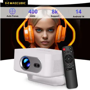 HY300MAX Auto Focus Projector 8K Decode HD 400ANSI Android 14 Allwinner H726 with 0.8:1 Throw Ratio Dual WiFi6 BT5.4 Auto Keystone HDR/HDR10+/HLG Native 720P Built-in Speaker Portable Mini Home Cinema Movie Outdoor