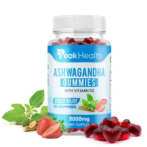 Natural Ashwagandha & Vitamin D Dietary Gummies - 60 Count per Bottle