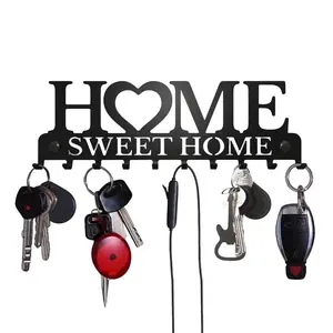Letter Metal Wall Hook, Fashion Iron Key Holder, Creative Keychain Organizer, Metal Art Decor Hook, Hat Rack, Home Decoration