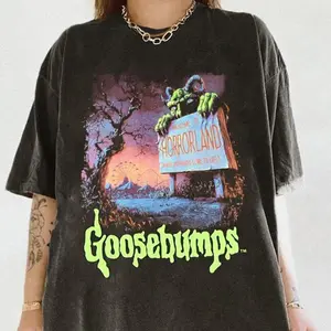 Goosebumps Horror Shirt, Welcome To Horror Land Shirt, Vintage Goosebumps Shirt, One Day At Horror Land, Halloween Horror Shirt, Horror Movie Shirt, Spooky Season Shirt, Spooky Vibes, Trendy Halloween Party Shirt For Men Women Top Womenswear
